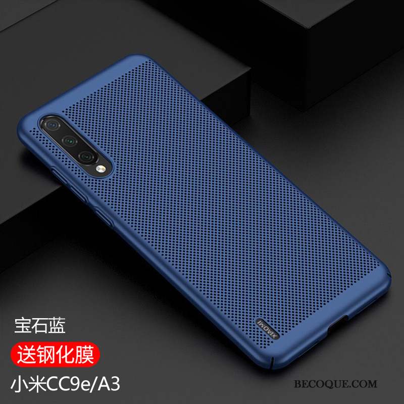 Mi A3 Coque Petit Modèle Protection Respirant Bleu Évasé