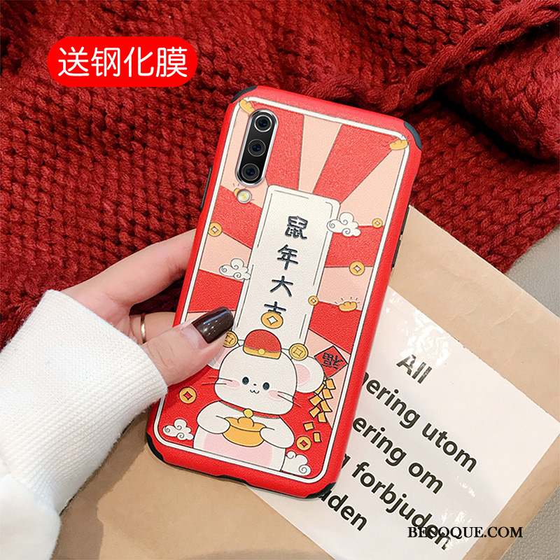 Mi A3 Coque Rouge Rat Petit Modèle Fleurie Nouveau Jeunesse