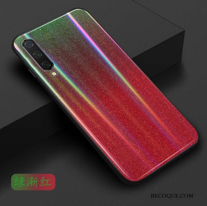 Mi A3 Incassable Rouge Coque Petit Verre Étui