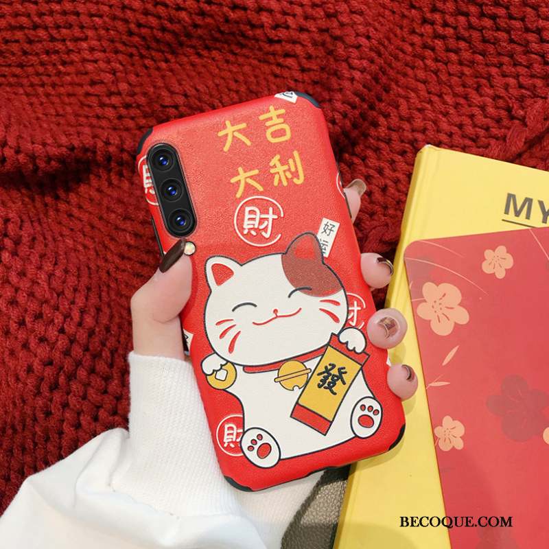 Mi A3 Rat Petit Fluide Doux Coque De Téléphone Rouge Soie Mulberry