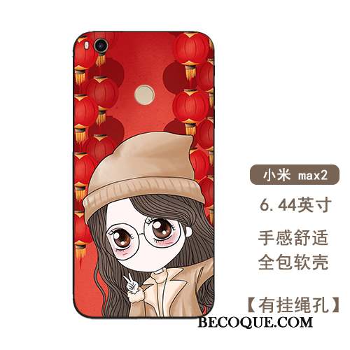 Mi Max 2 Coque De Téléphone Fluide Doux Étui Tout Compris Rouge De Fête