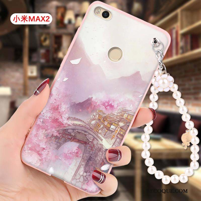 Mi Max 2 Coque De Téléphone Gaufrage Dessin Animé Ornements Suspendus Tout Compris Incassable