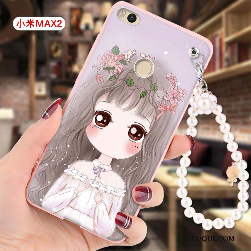 Mi Max 2 Coque De Téléphone Gaufrage Dessin Animé Ornements Suspendus Tout Compris Incassable