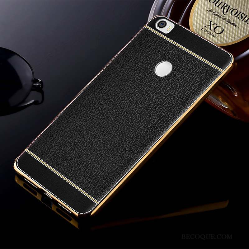 Mi Max 2 Coque Fluide Doux Marron Étui En Cuir Tout Compris Incassable Petit