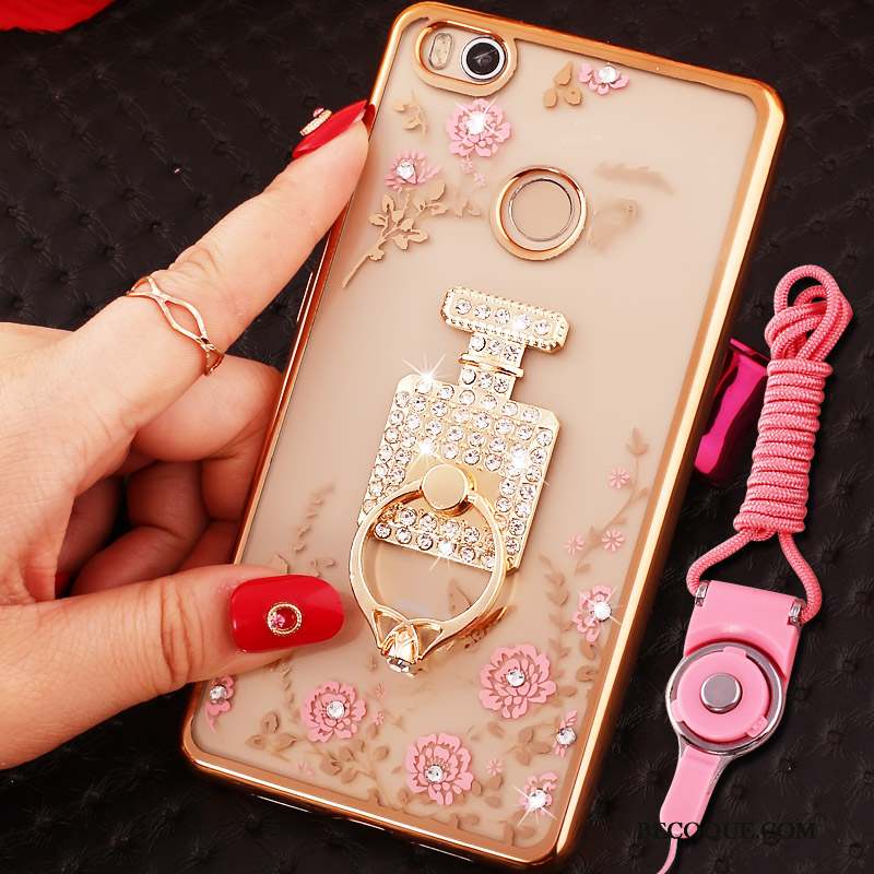 Mi Max 2 Coque Or Cou Suspendu Téléphone Portable Strass Petit Étui