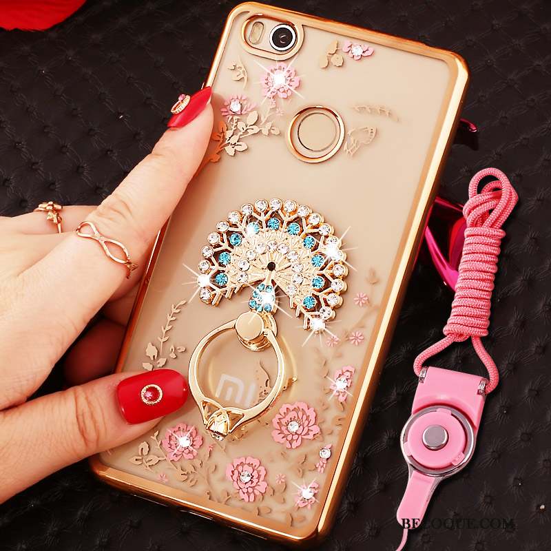 Mi Max 2 Coque Or Cou Suspendu Téléphone Portable Strass Petit Étui