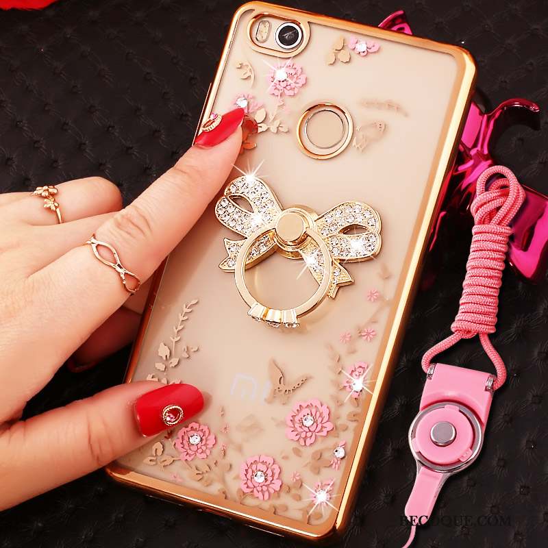 Mi Max 2 Coque Or Cou Suspendu Téléphone Portable Strass Petit Étui