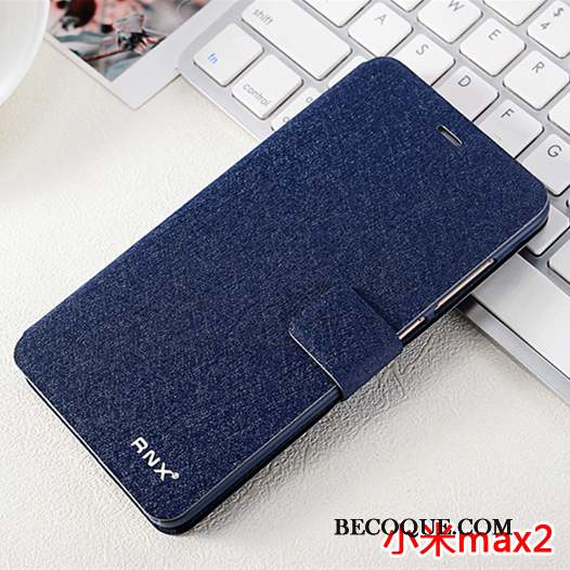 Mi Max 2 Coque Protection Incassable Étui Étui En Cuir Bleu Clair Petit