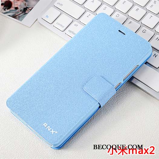 Mi Max 2 Coque Protection Incassable Étui Étui En Cuir Bleu Clair Petit