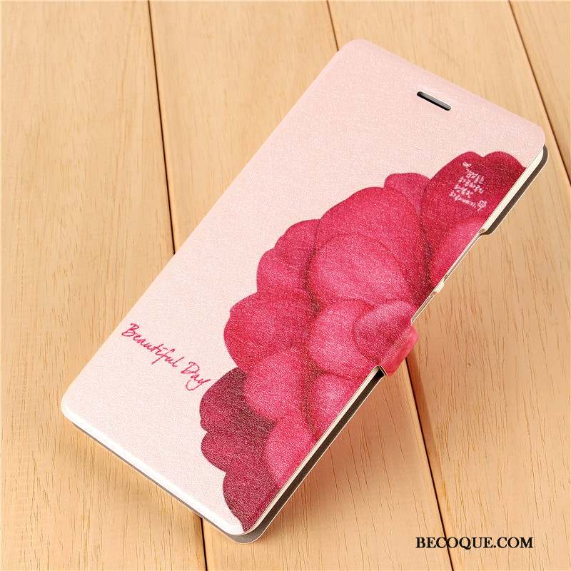 Mi Max 2 Coque Rose Mignonne Étui En Cuir Charmant Clamshell Mesh