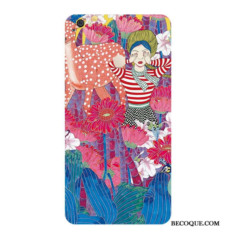 Mi Max 2 Coque Étui Rayé Fleur Personnalité Couleur Vent