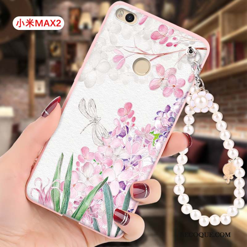 Mi Max 2 Dessin Animé Rose Petit Coque De Téléphone Gaufrage Étui