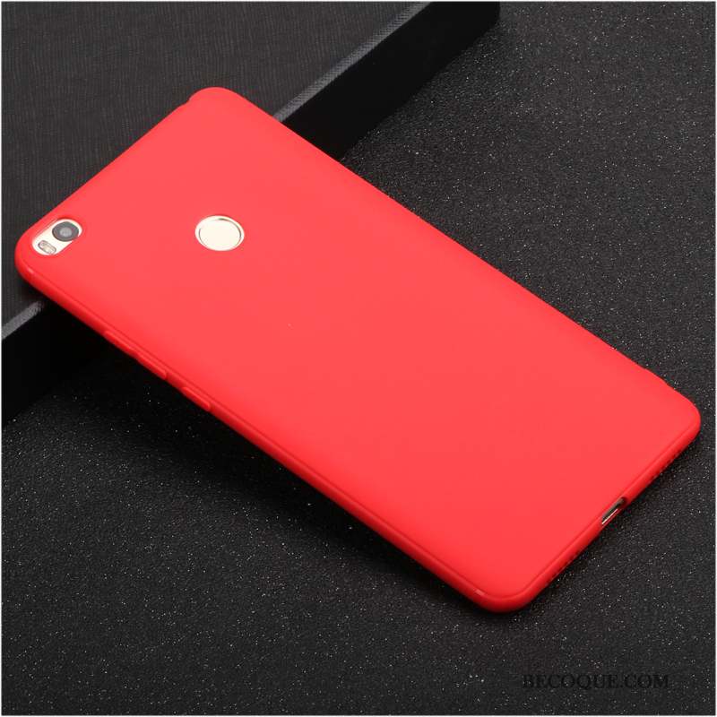 Mi Max 2 Étui Coque De Téléphone Délavé En Daim Rouge En Silicone Protection