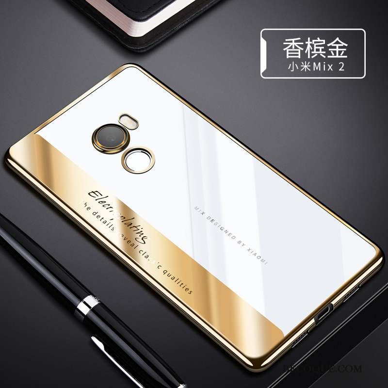 Mi Mix 2 Coque Argent Incassable Protection Fluide Doux Transparent Tout Compris