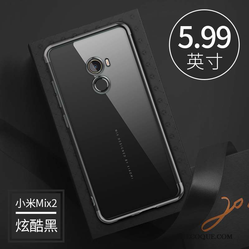 Mi Mix 2 Coque Bleu Fluide Doux Très Mince Petit Étui