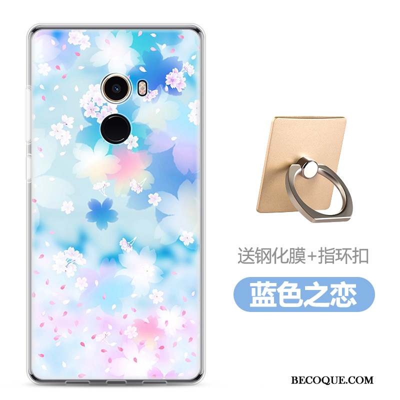 Mi Mix 2 Coque Charmant Incassable Téléphone Portable Bleu Clair Fluide Doux Dessin Animé