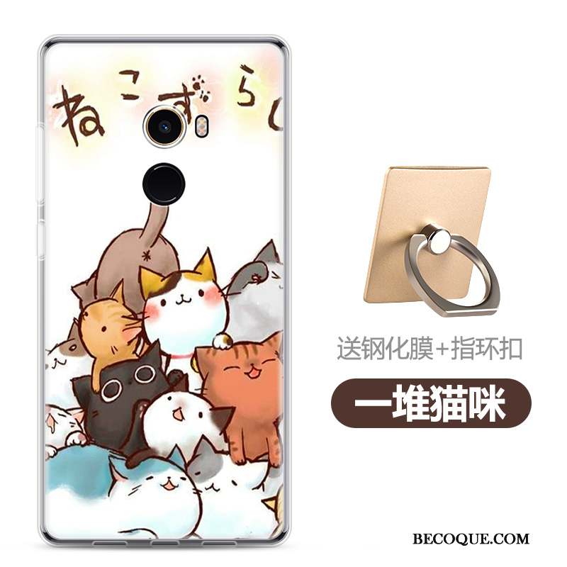 Mi Mix 2 Coque Charmant Incassable Téléphone Portable Bleu Clair Fluide Doux Dessin Animé