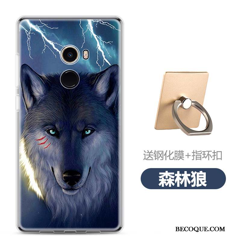 Mi Mix 2 Coque Charmant Incassable Téléphone Portable Bleu Clair Fluide Doux Dessin Animé