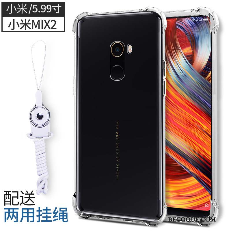 Mi Mix 2 Coque De Téléphone Silicone Petit Rouge Étui Transparent