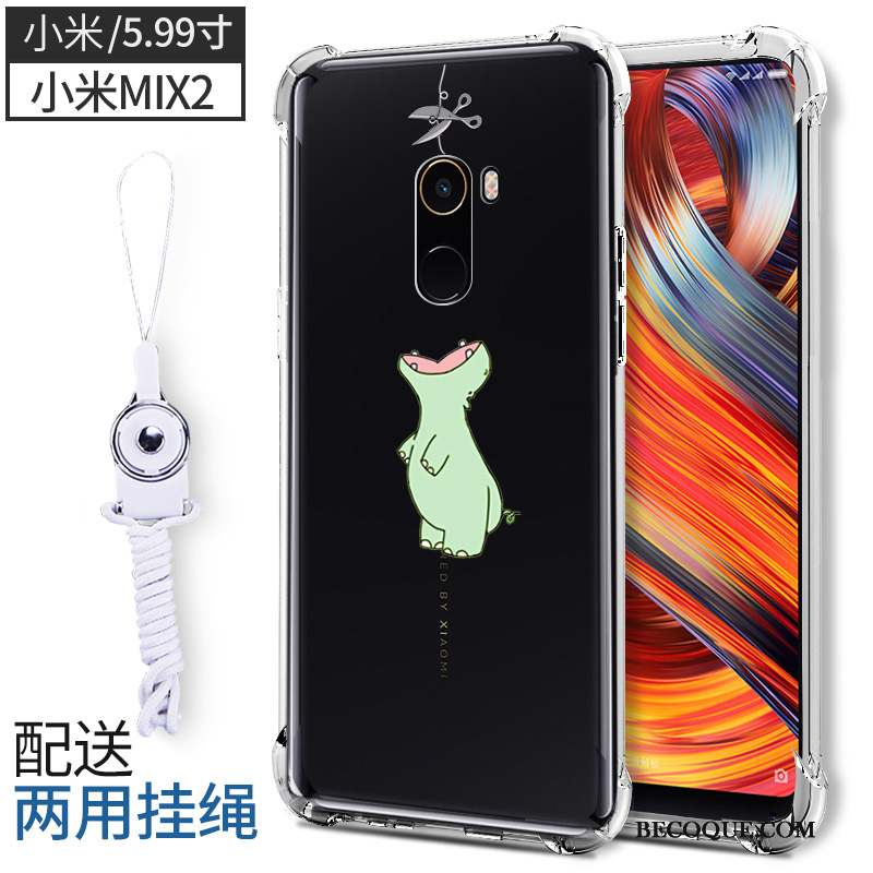 Mi Mix 2 Coque De Téléphone Silicone Petit Rouge Étui Transparent