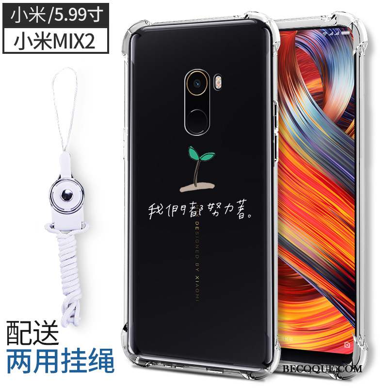 Mi Mix 2 Coque De Téléphone Silicone Petit Rouge Étui Transparent