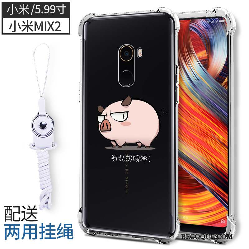 Mi Mix 2 Coque De Téléphone Silicone Petit Rouge Étui Transparent