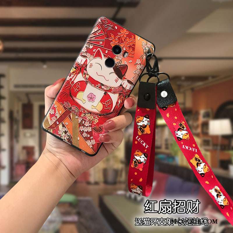 Mi Mix 2 Coque Dessin Animé Incassable Richesse Chat Tout Compris Petit