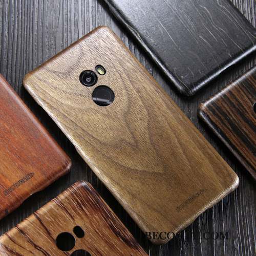 Mi Mix 2 Coque En Bois Noir Petit Protection Bois Massif Étui