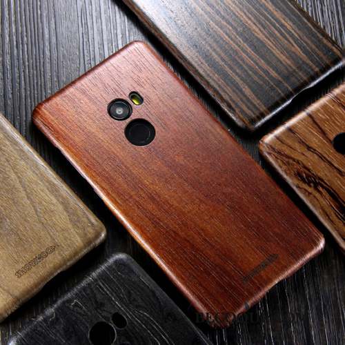 Mi Mix 2 Coque En Bois Noir Petit Protection Bois Massif Étui