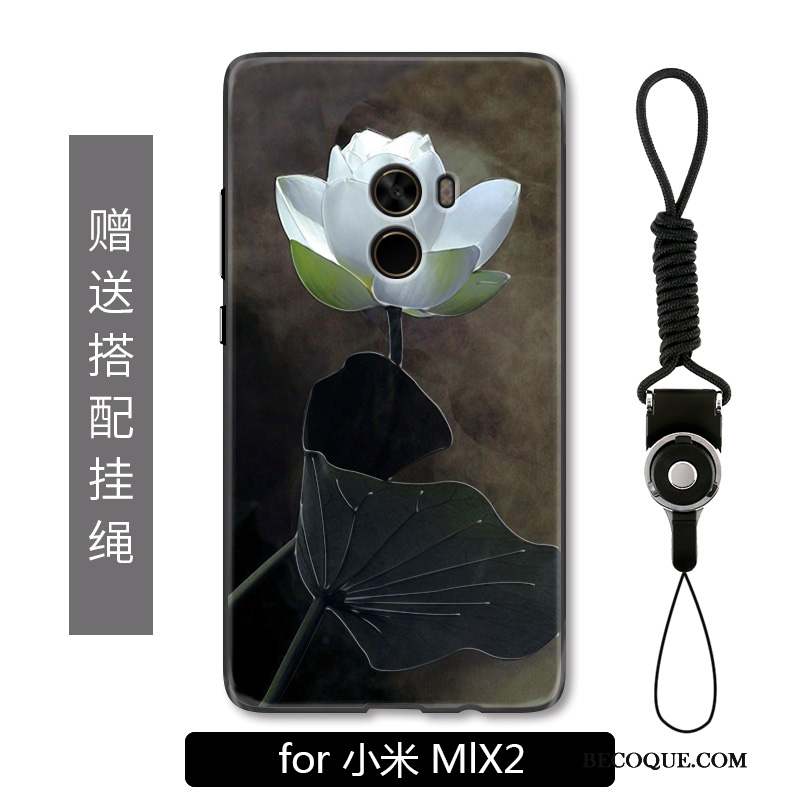 Mi Mix 2 Coque Fleur Petit Style Chinois Blanc Téléphone Portable Ornements Suspendus