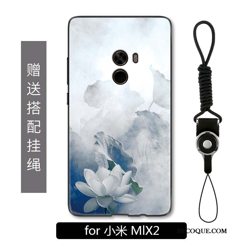Mi Mix 2 Coque Fleur Petit Style Chinois Blanc Téléphone Portable Ornements Suspendus