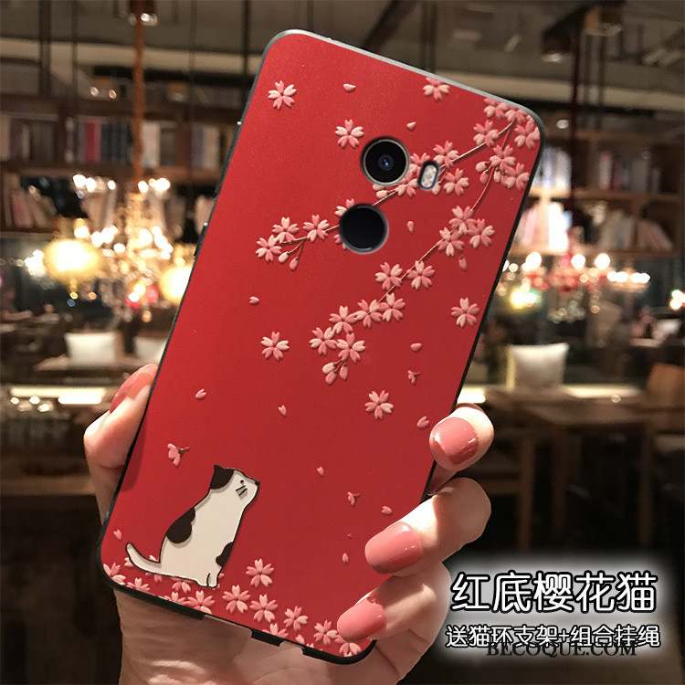 Mi Mix 2 Coque Noir Tout Compris Dessin Animé Ornements Suspendus Charmant Style Chinois