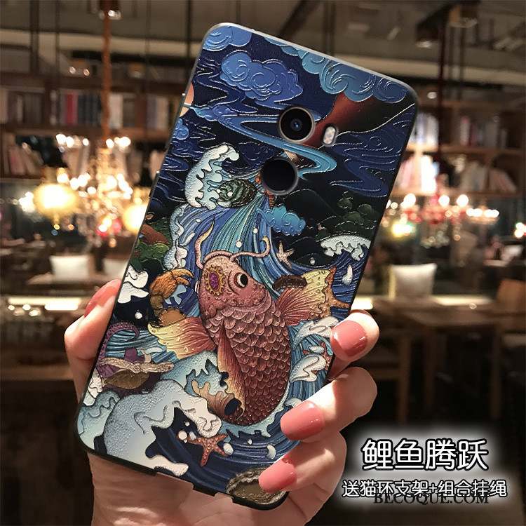 Mi Mix 2 Coque Noir Tout Compris Dessin Animé Ornements Suspendus Charmant Style Chinois