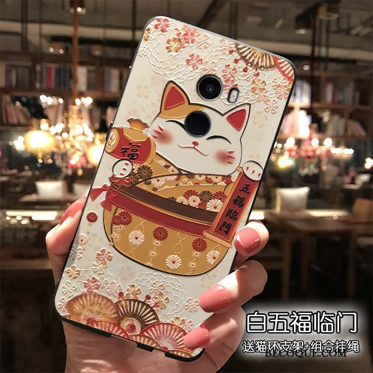 Mi Mix 2 Coque Noir Tout Compris Dessin Animé Ornements Suspendus Charmant Style Chinois