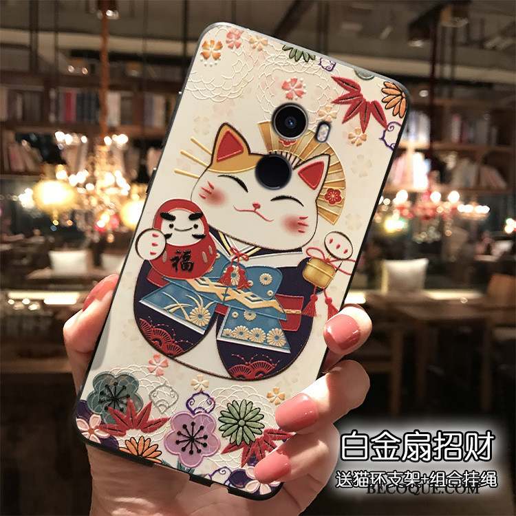 Mi Mix 2 Coque Noir Tout Compris Dessin Animé Ornements Suspendus Charmant Style Chinois