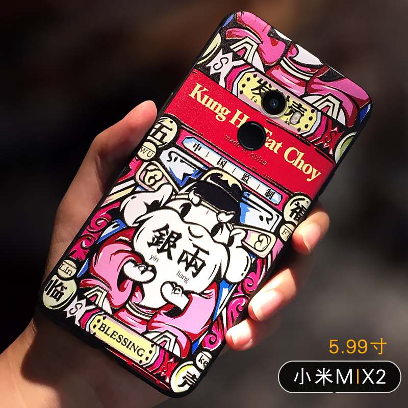 Mi Mix 2 Coque Nouveau Personnalité Petit Silicone Richesse Chat