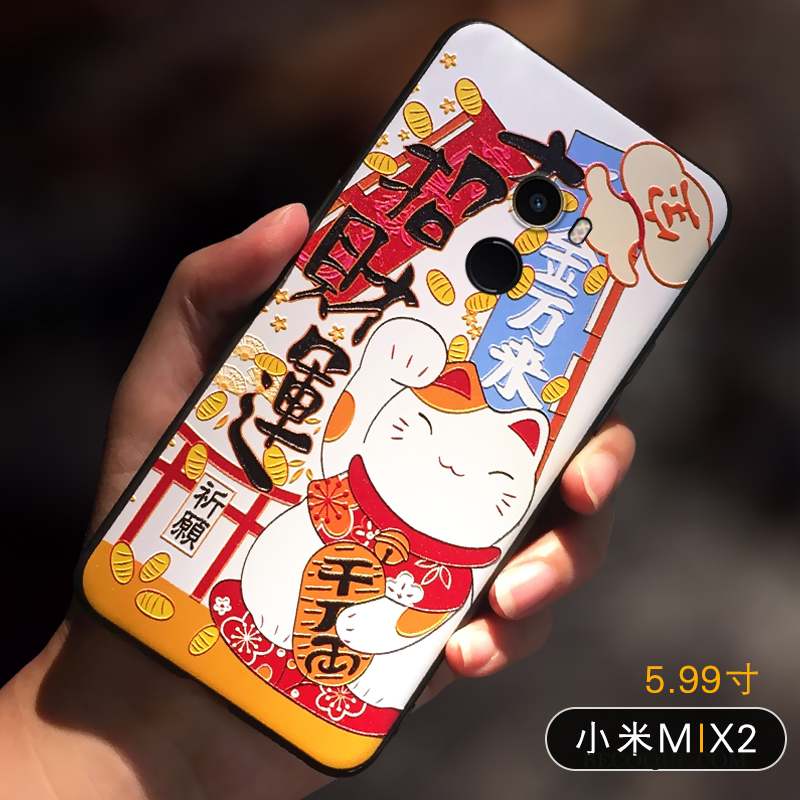 Mi Mix 2 Coque Nouveau Personnalité Petit Silicone Richesse Chat