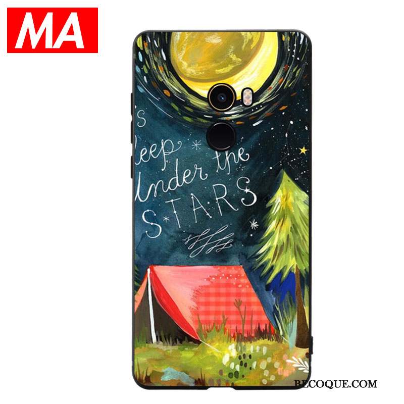 Mi Mix 2 Coque Petit Mode Personnalité Silicone Peinture À L'huile Fluide Doux