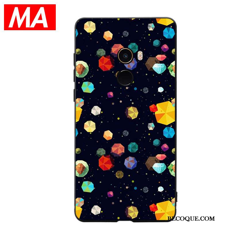 Mi Mix 2 Coque Petit Mode Personnalité Silicone Peinture À L'huile Fluide Doux