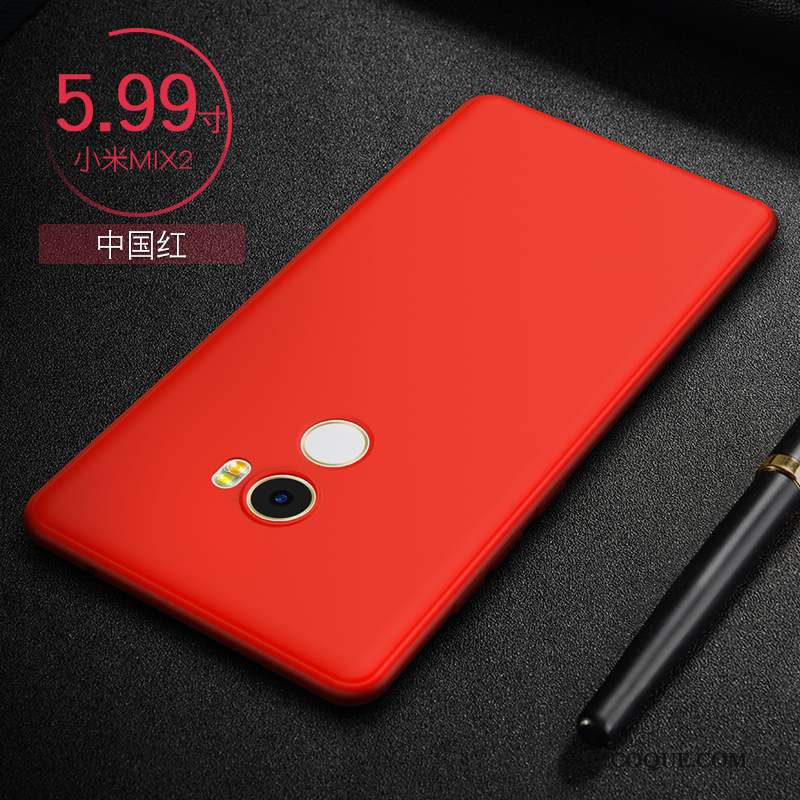 Mi Mix 2 Coque Petit Protection Rouge Étui Tout Compris Très Mince