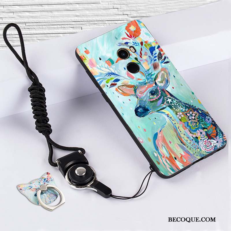 Mi Mix 2 Coque Protection Créatif Peinture Fluide Doux Personnalité Gaufrage