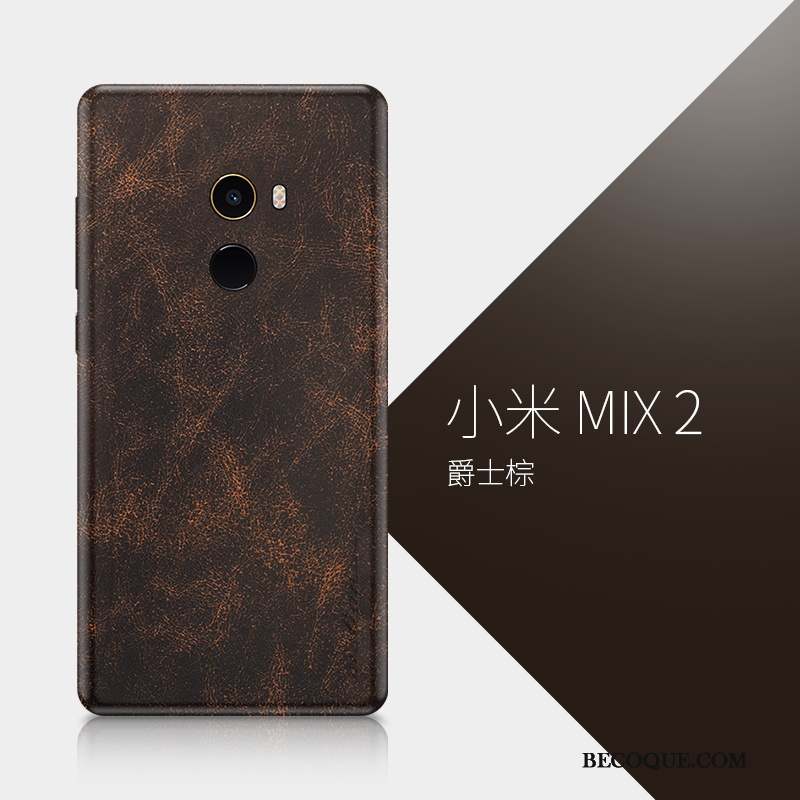 Mi Mix 2 Coque Étui En Cuir Rouge Tout Compris Créatif Personnalité Très Mince