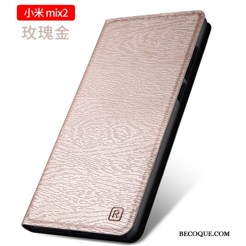 Mi Mix 2 Coque Étui Protection Petit Or Étui En Cuir Tout Compris