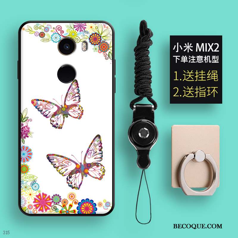 Mi Mix 2 Incassable Multicolore Coque De Téléphone Papillon Petit Loup