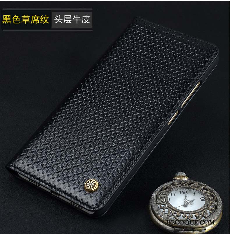 Mi Mix 2 Petit Tout Compris Étui Cuir Véritable Protection Coque De Téléphone