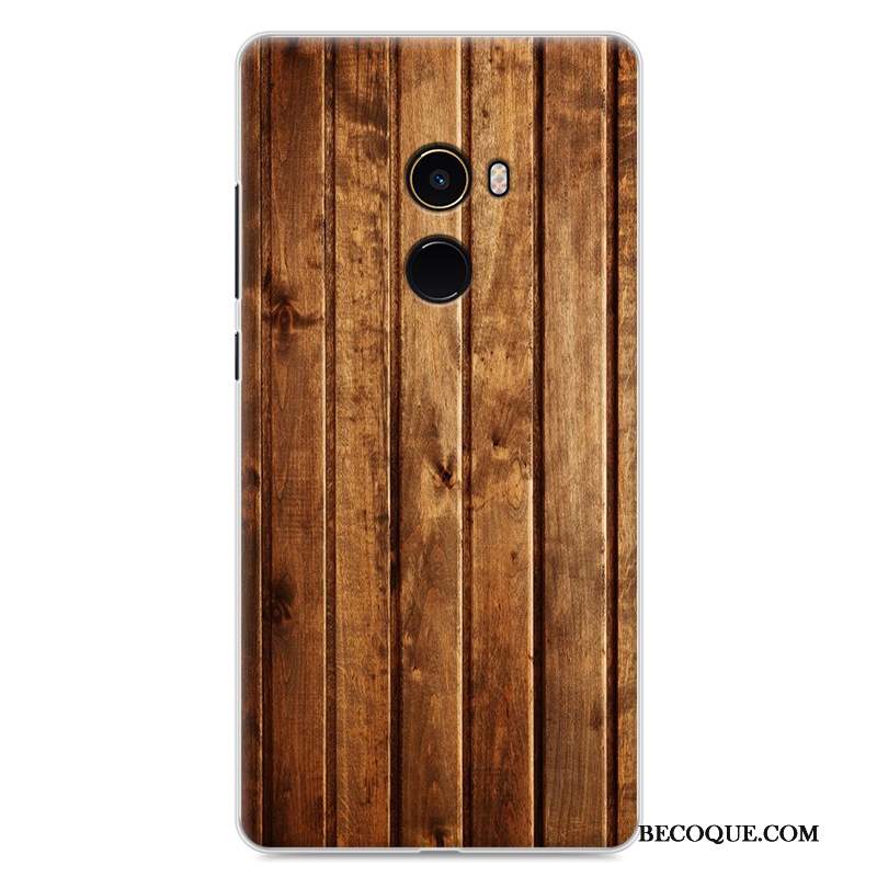 Mi Mix 2 Petit Étui Coque De Téléphone Incassable Grain De Bois Protection