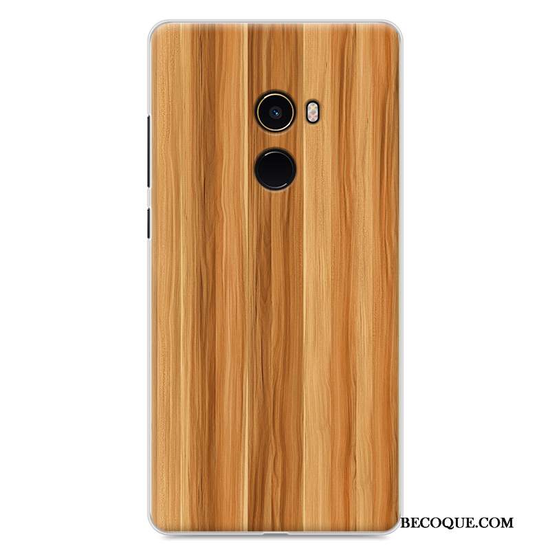 Mi Mix 2 Petit Étui Coque De Téléphone Incassable Grain De Bois Protection