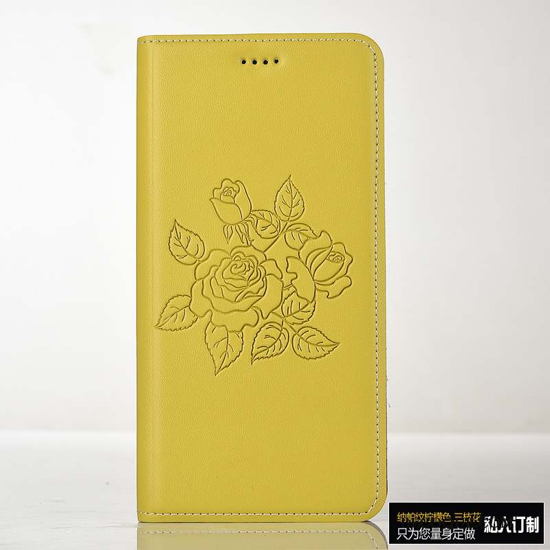 Mi Mix 2 Protection Étui En Cuir Téléphone Portable Jaune Housse Coque De Téléphone