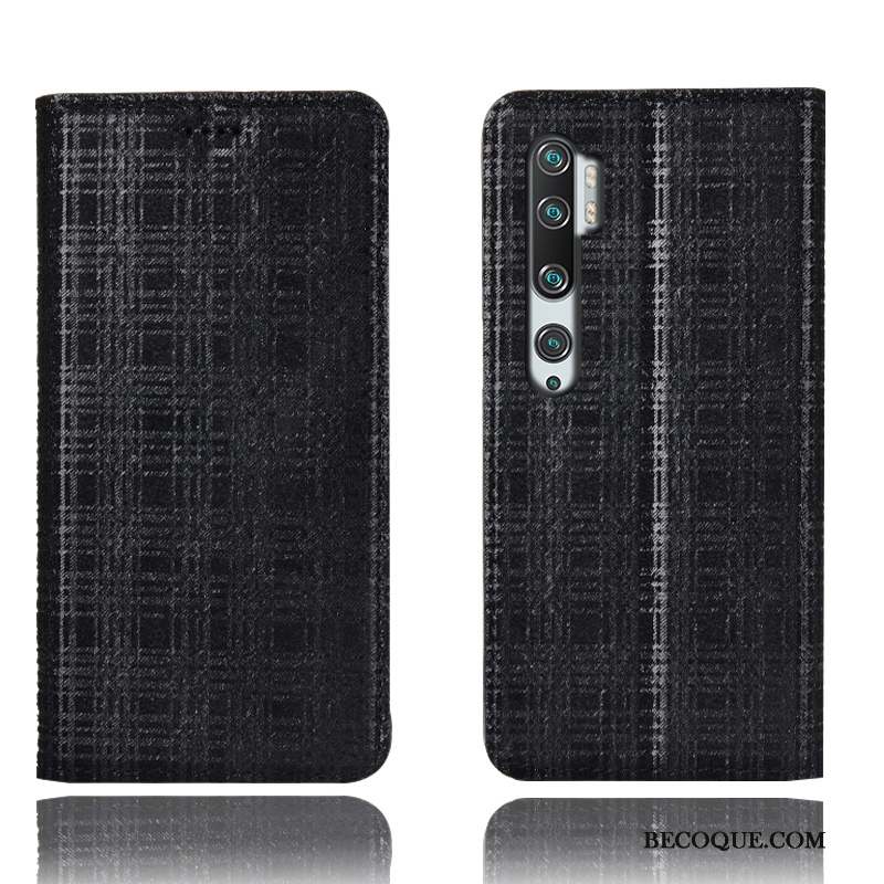 Mi Note 10 Coque De Téléphone Gris Velours Tout Compris Protection Modèle Fleurie