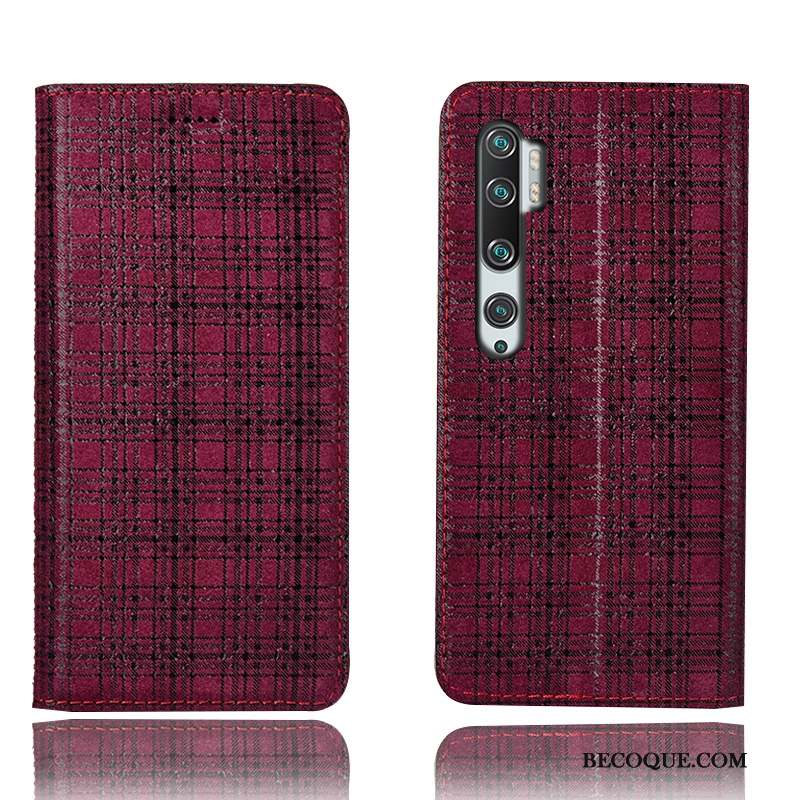 Mi Note 10 Coque De Téléphone Gris Velours Tout Compris Protection Modèle Fleurie